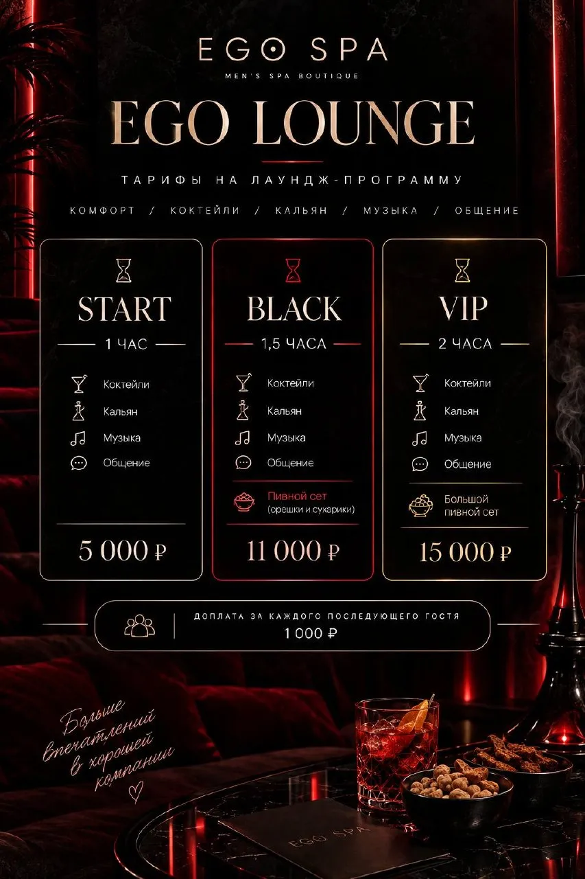 EGO LOUNGE — новый формат вечера в EGO SPA, фото 1